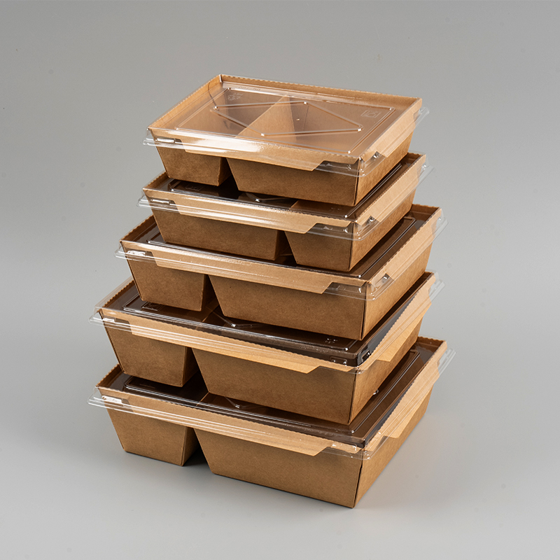 Caixa de papel Kraft de compartimento duplo com capa de estimação