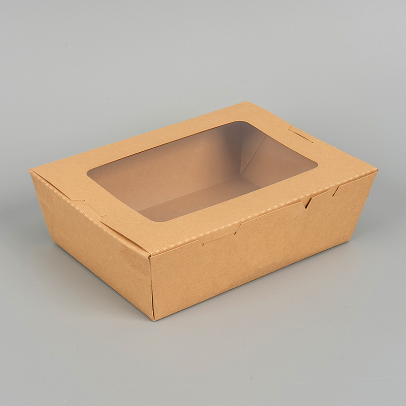 Lancheira de papel kraft de janela única