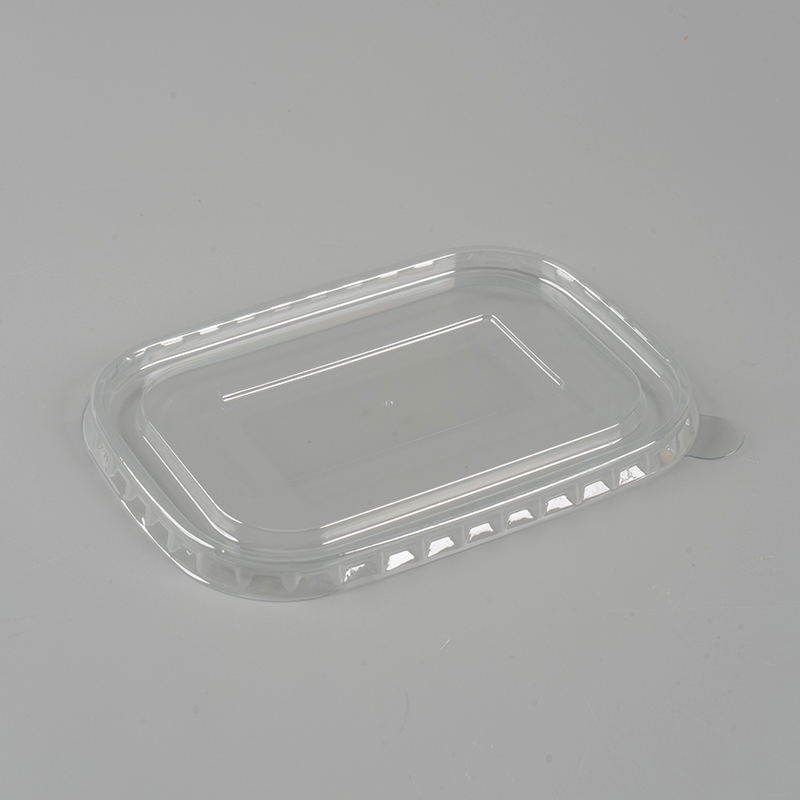 Tampa de tigela de papel retangular transparente de estimação